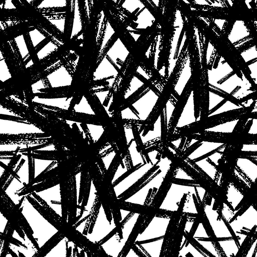 Seamless pattern with black marker brushstrokes vector