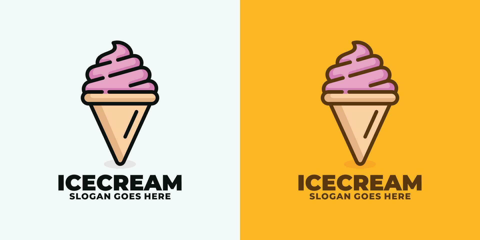 Ilustración de vector de diseño de logotipo de helado