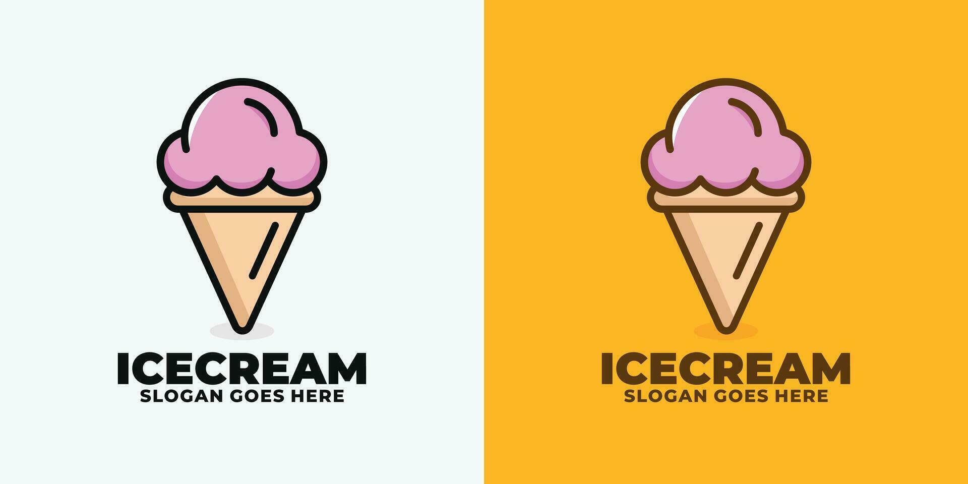 Ice cream logo design vector illustration