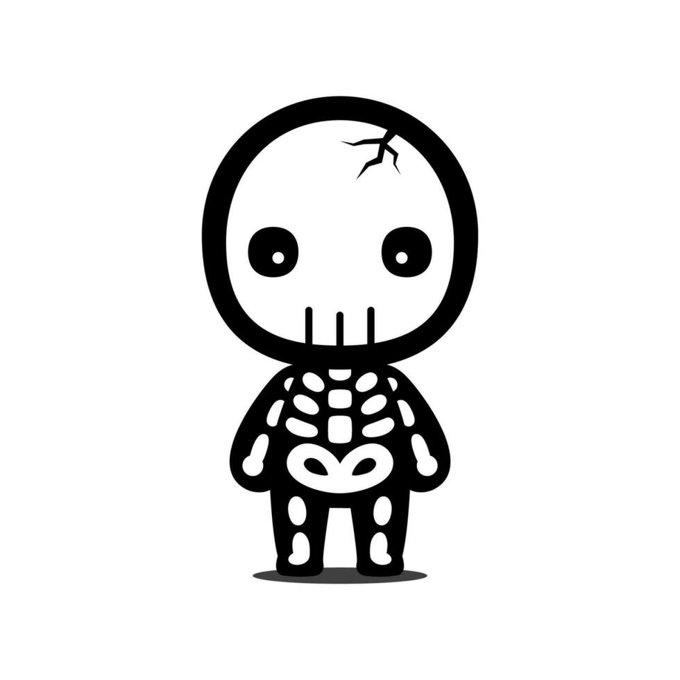 Cute And Kawaii Style Halloween Skull Cartoon Character vector