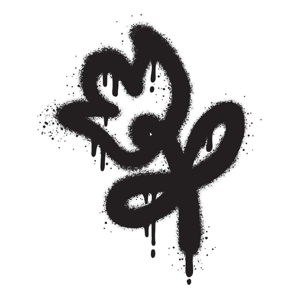 Spray Painted Graffiti flower Sprayed isolated with a white background. vector