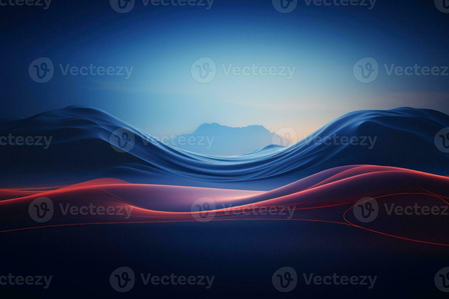 Futuristic point wave. Abstract background with a dynamic wave. Generative AI photo