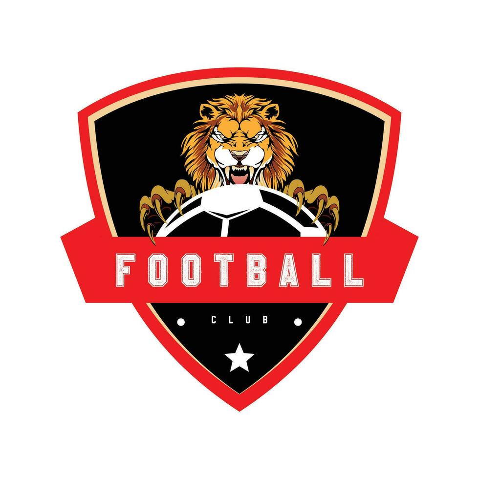 Lion logo catching the ball vector eps for football logo