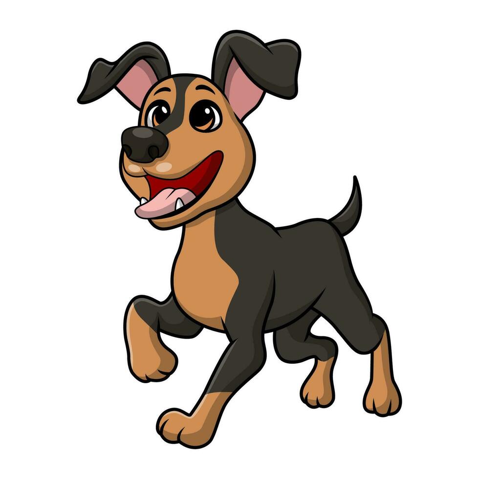 Cute german shepherd dog cartoon on white background vector