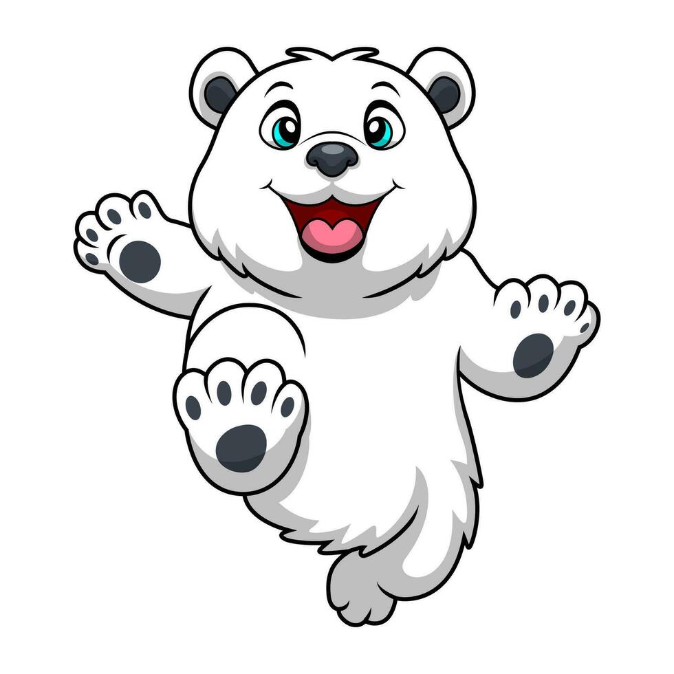 linda polar oso dibujos animados en blanco antecedentes vector