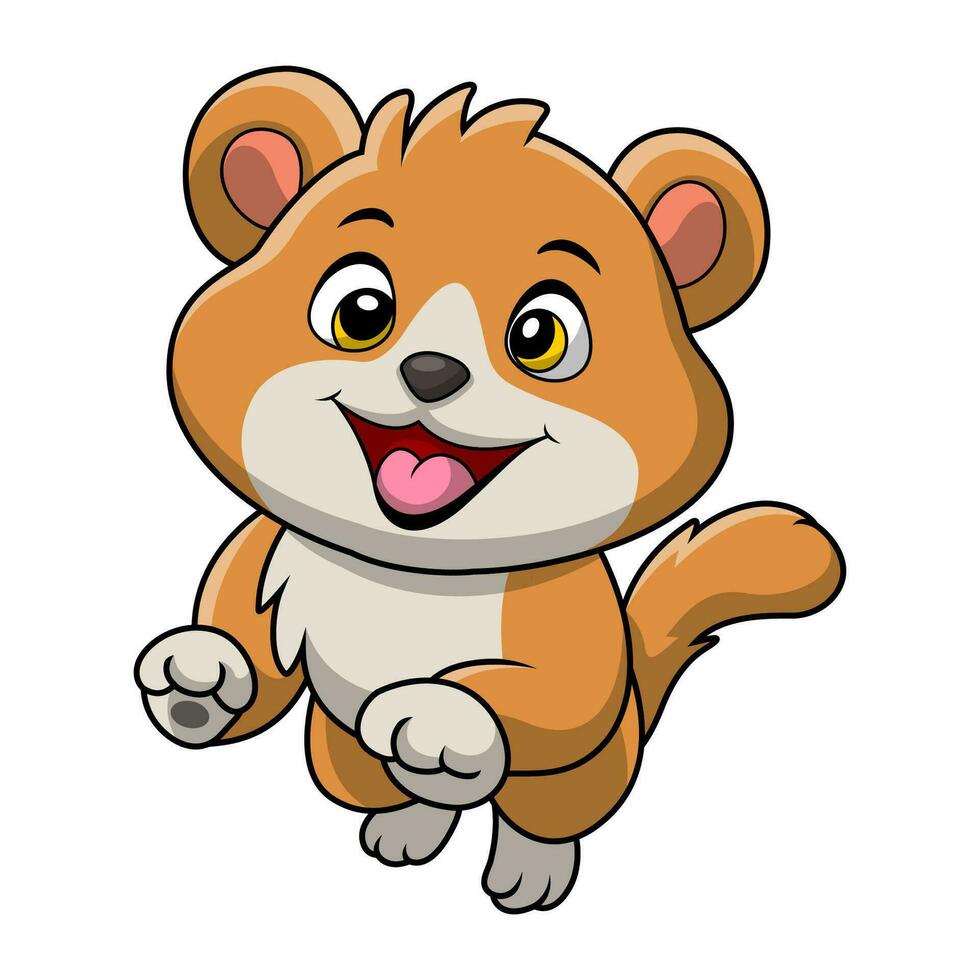 Cute pomeranian dog cartoon on white background vector