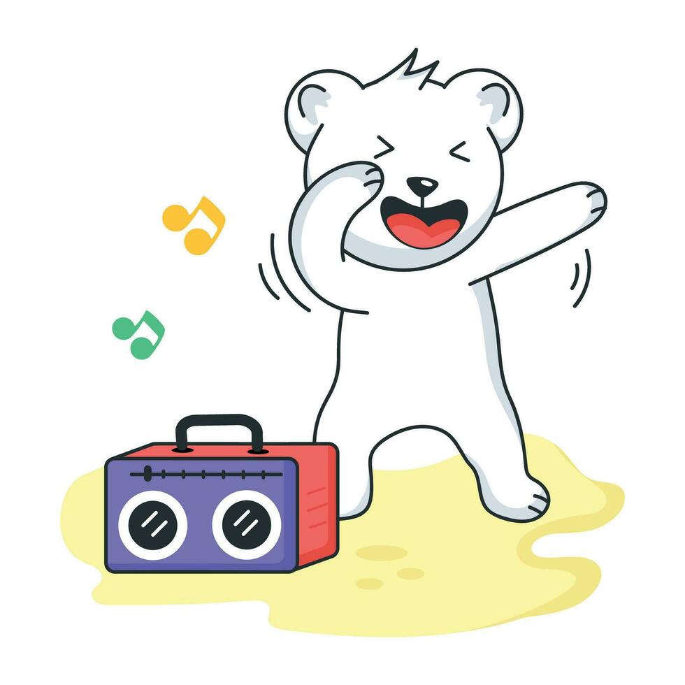 Trendy Dancing Bear vector