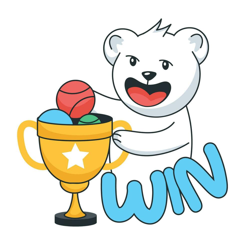 Trendy Winner Trophy vector