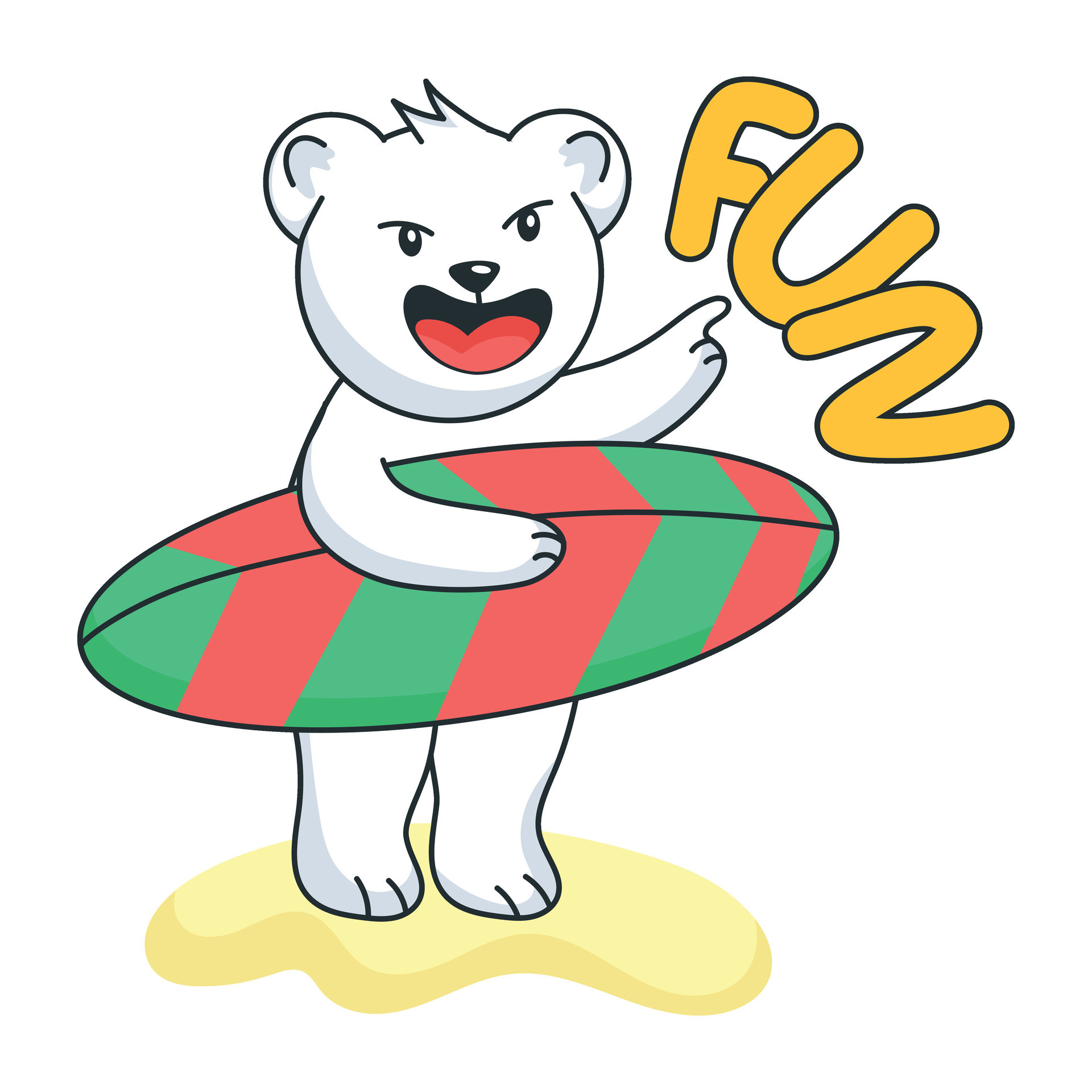 Trendy Surfing Bear 31700208 Vector Art at Vecteezy