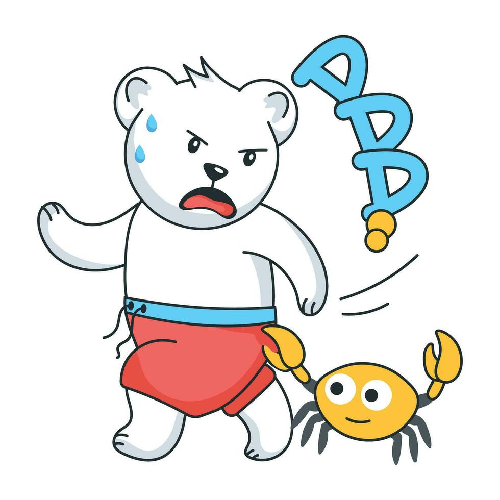 Trendy Bear Crab vector