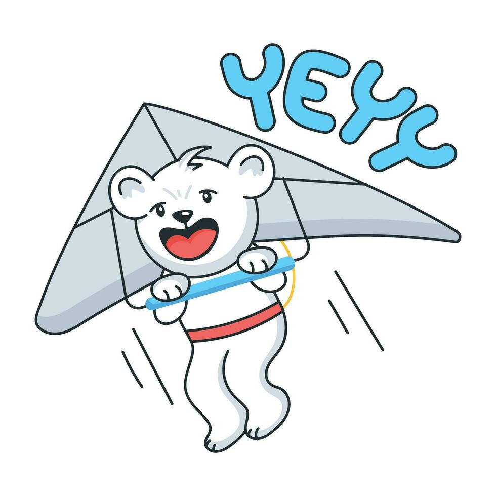 Trendy Hang Gliding vector