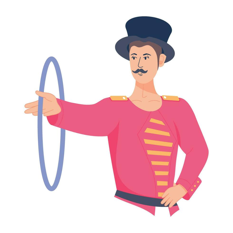 Trendy Circus Showman vector