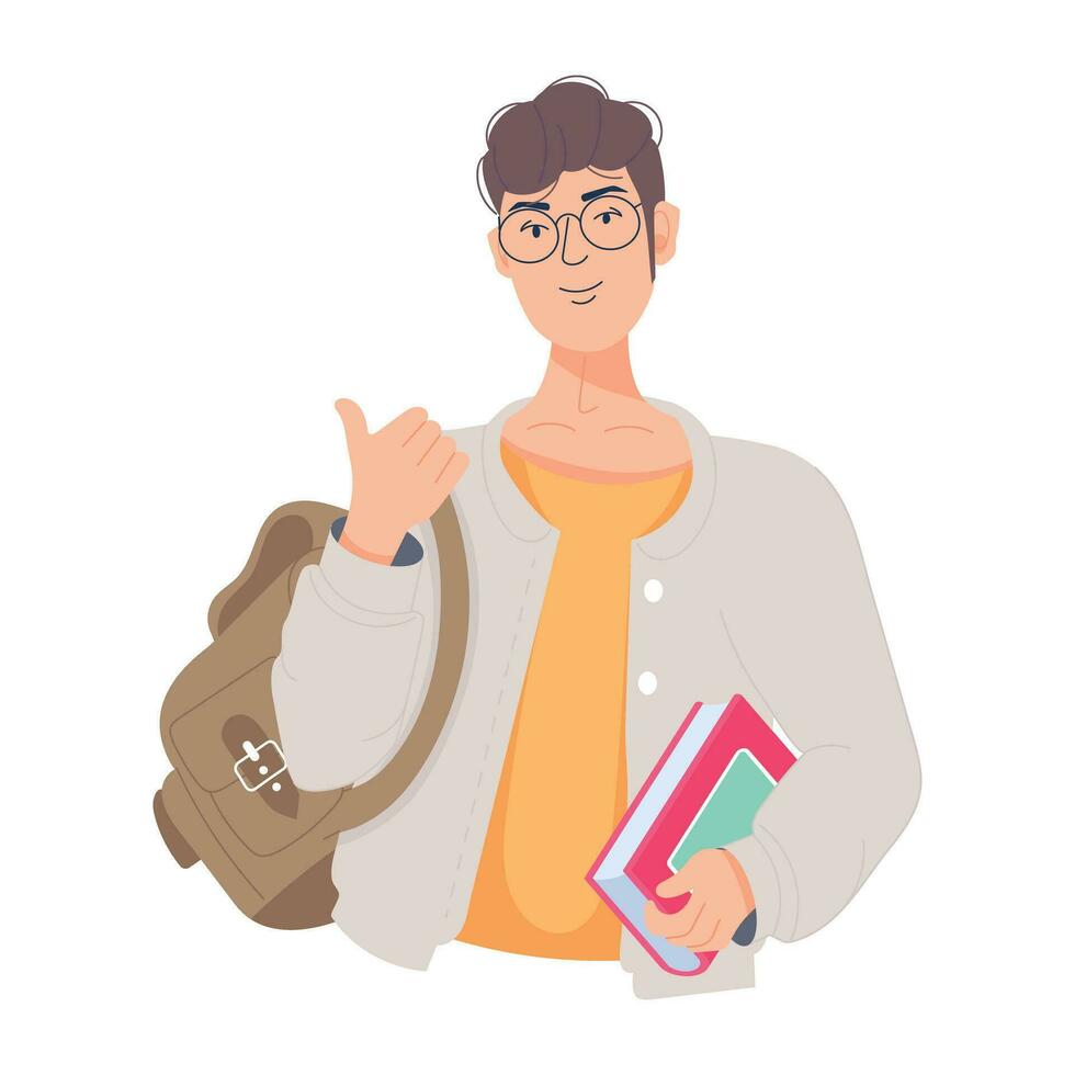 Trendy University Student vector