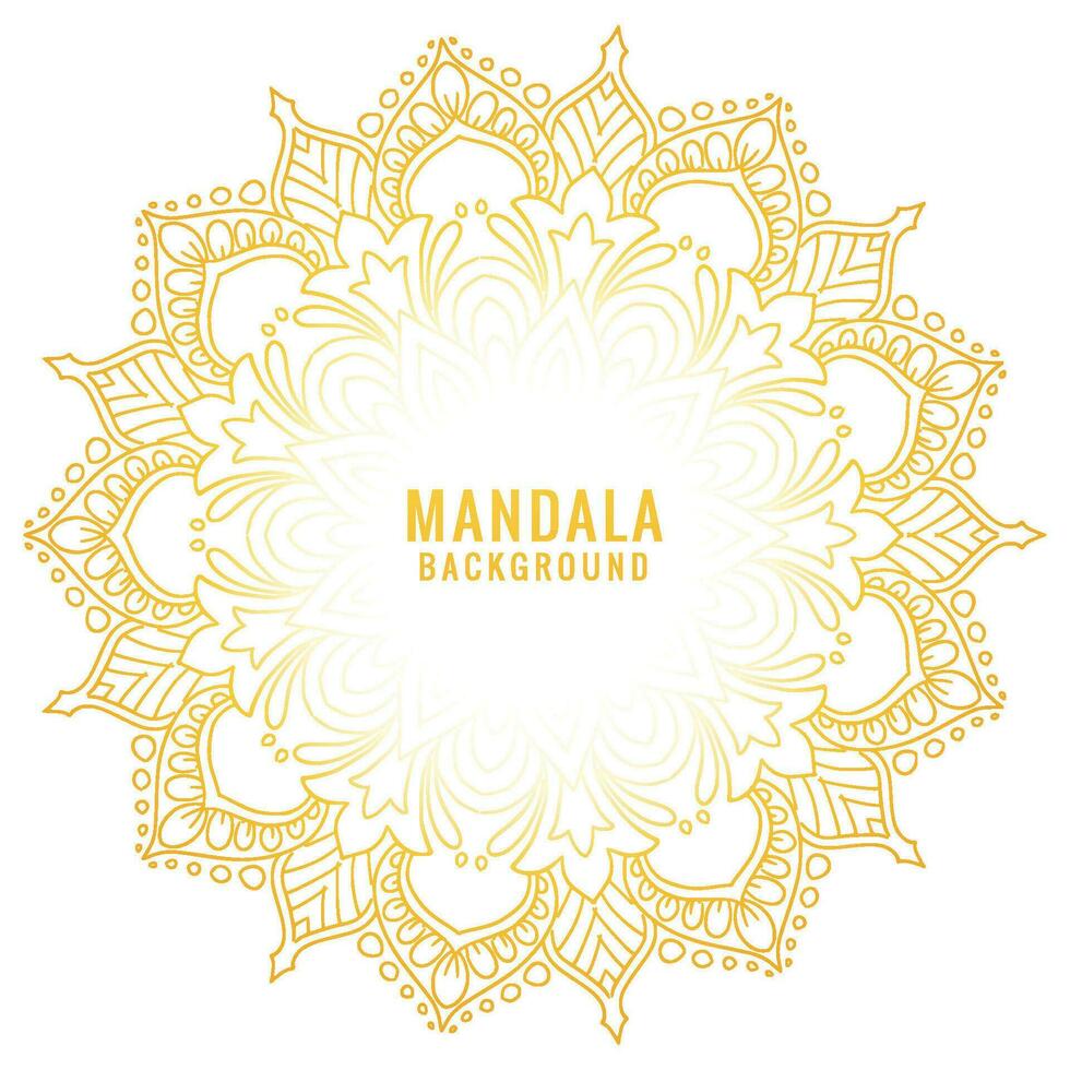 Decorative golden mandala on white background vector