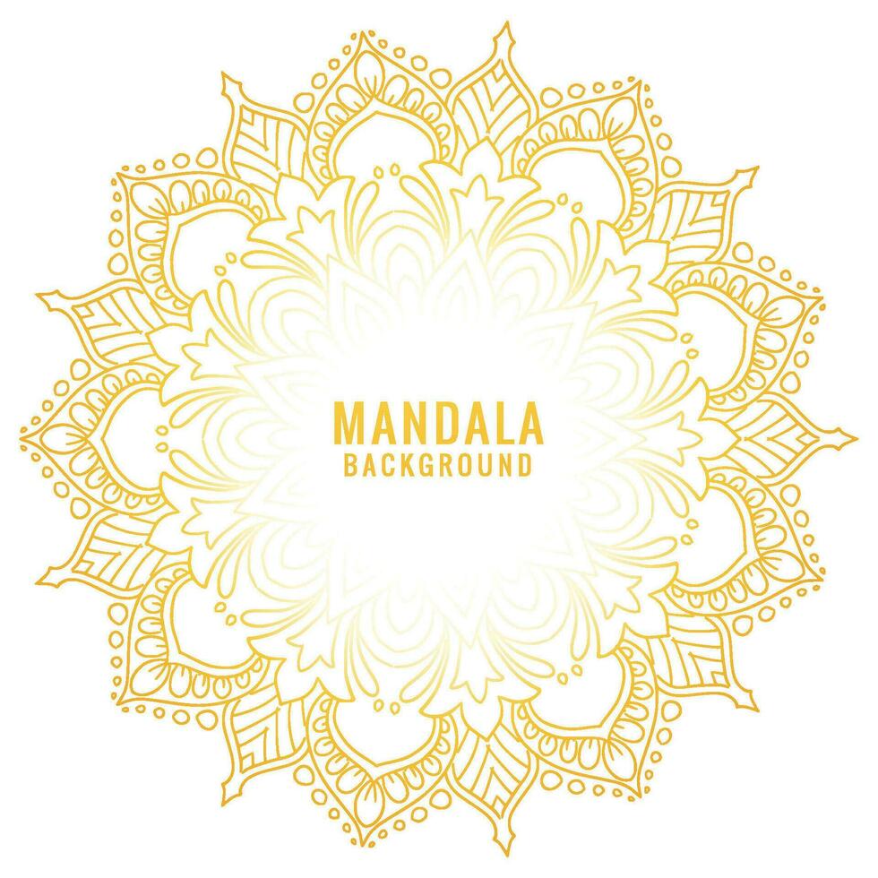 Decorative golden mandala on white background vector