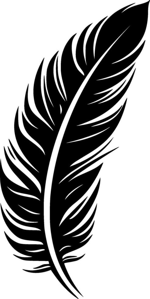 Feather, Minimalist and Simple Silhouette - Vector illustration
