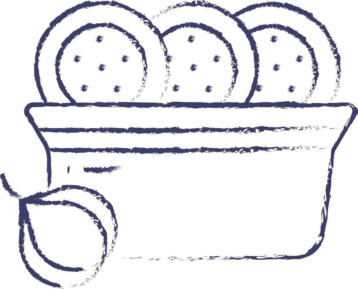 Garlic bread hand drawn vector illustration