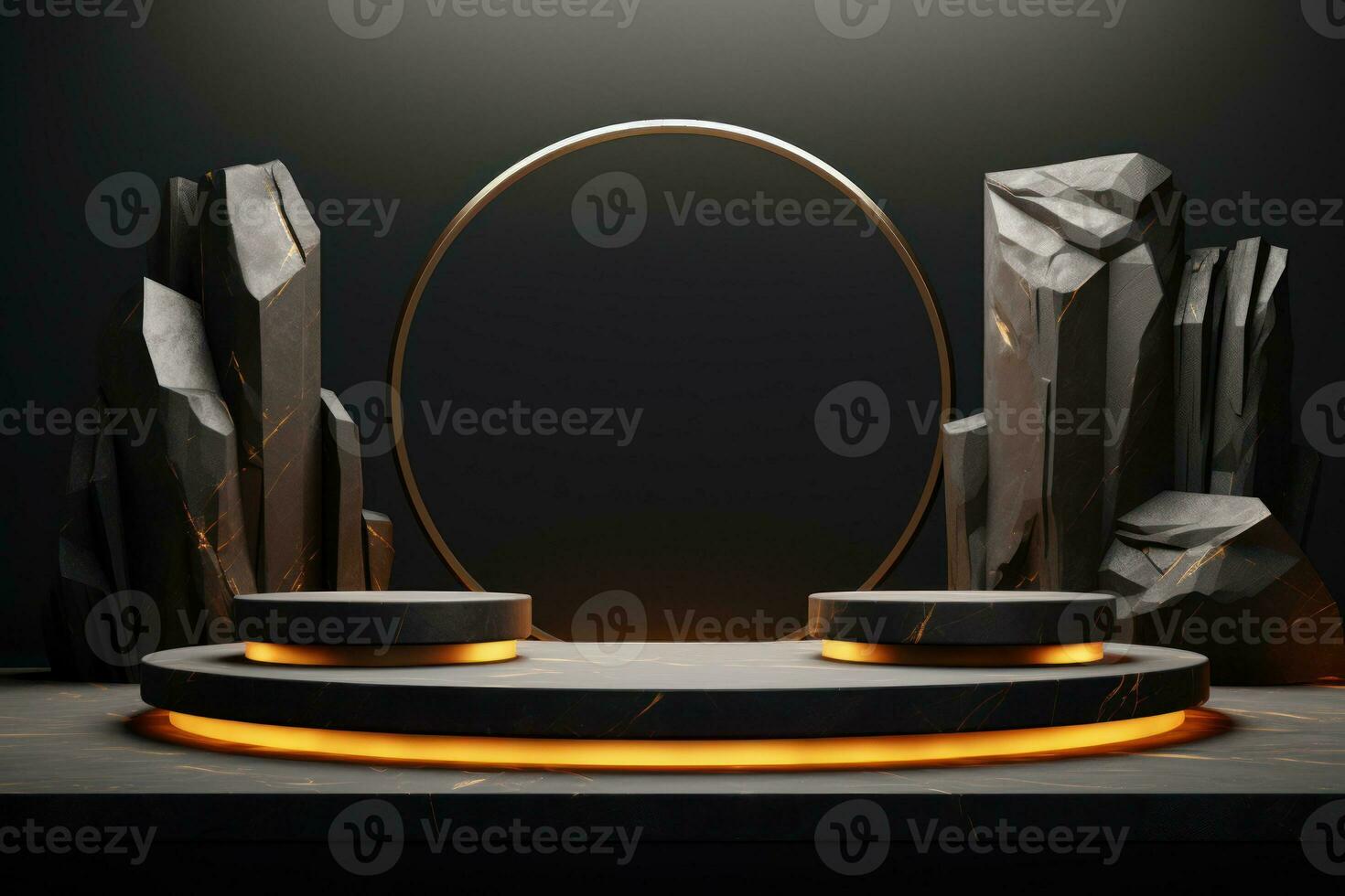 marble display podium for mockup . product advertisement . generative ai photo