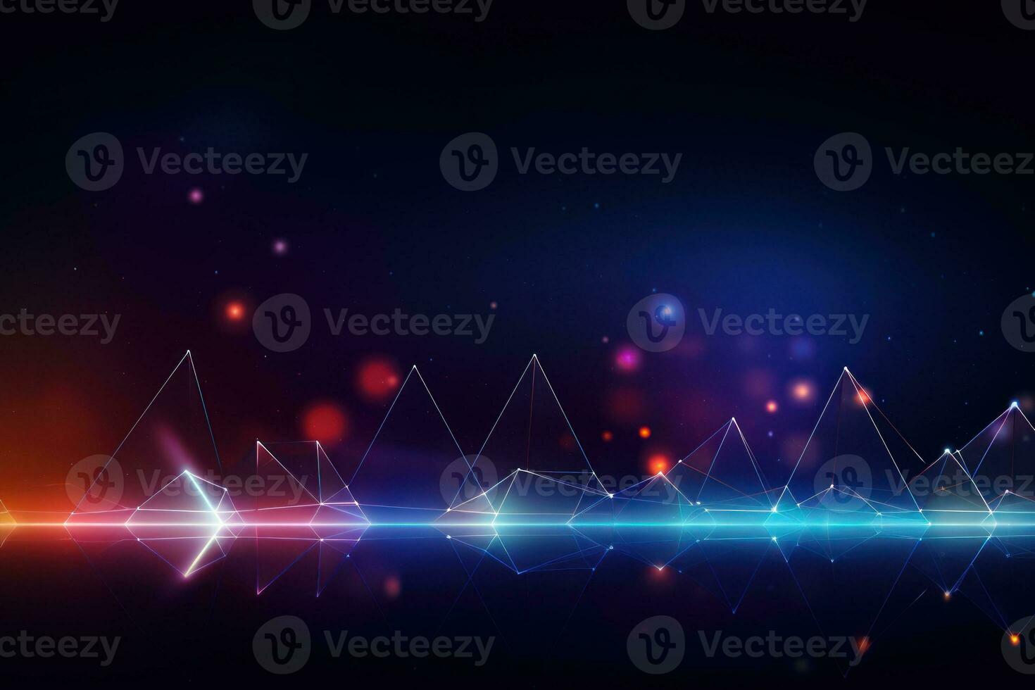 Futuristic point wave. Abstract background with a dynamic wave. Generative AI photo