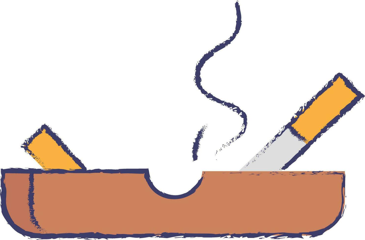 cigarrillo cenicero mano dibujado vector ilustración