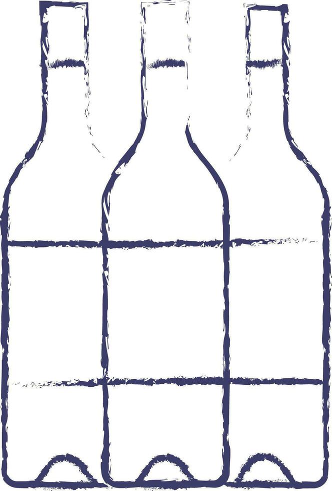 Alcohol bottle hand drawn vector illustration