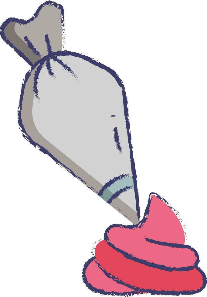 Pastry Bag hand drawn vector illustration