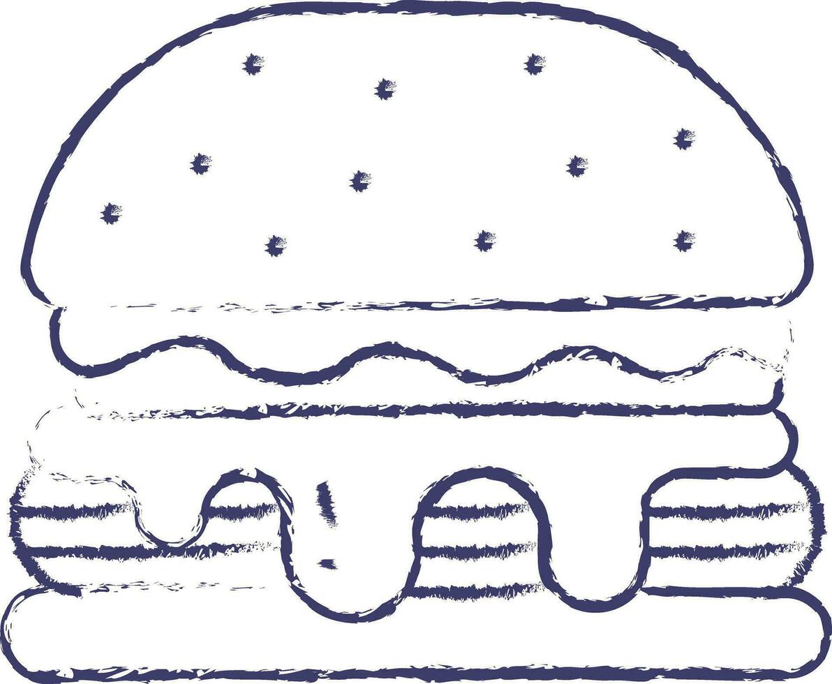 Burger hand drawn vector illustration