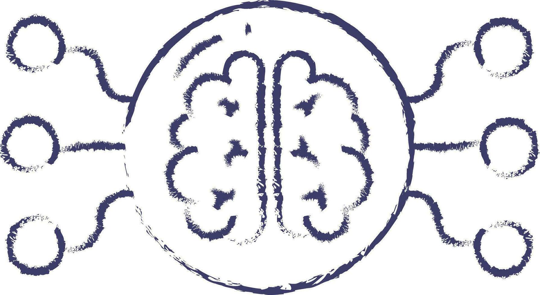 AI Brain hand drawn vector illustration