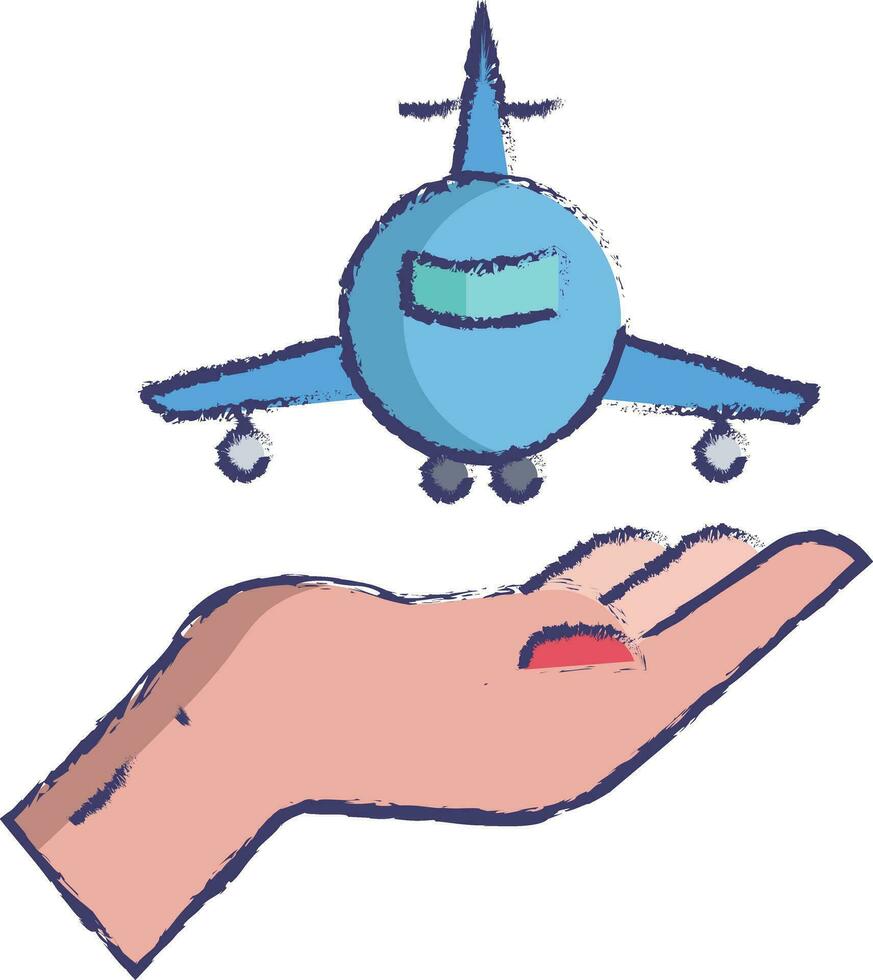 Safe flight hand drawn vector illustration