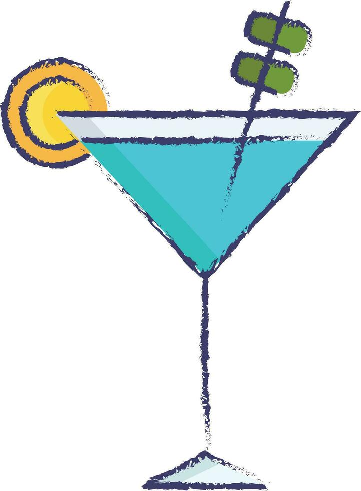 Cocktail glass hand drawn vector illustration