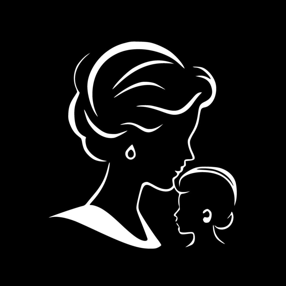 Mom, Minimalist and Simple Silhouette - Vector illustration