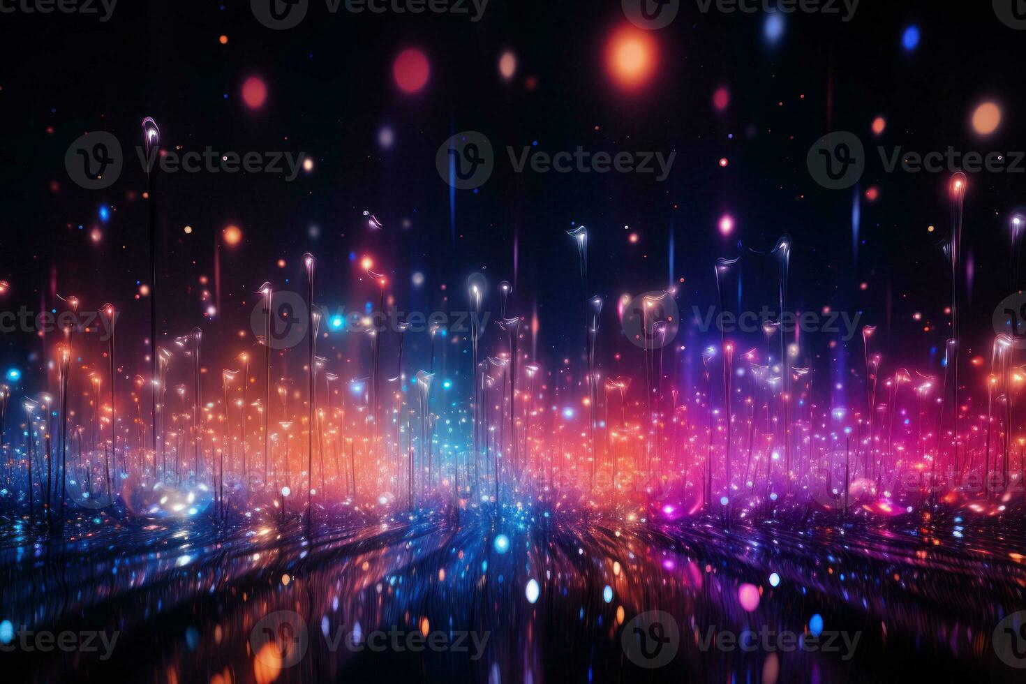 Futuristic point wave. Abstract background with a dynamic wave. Generative AI photo