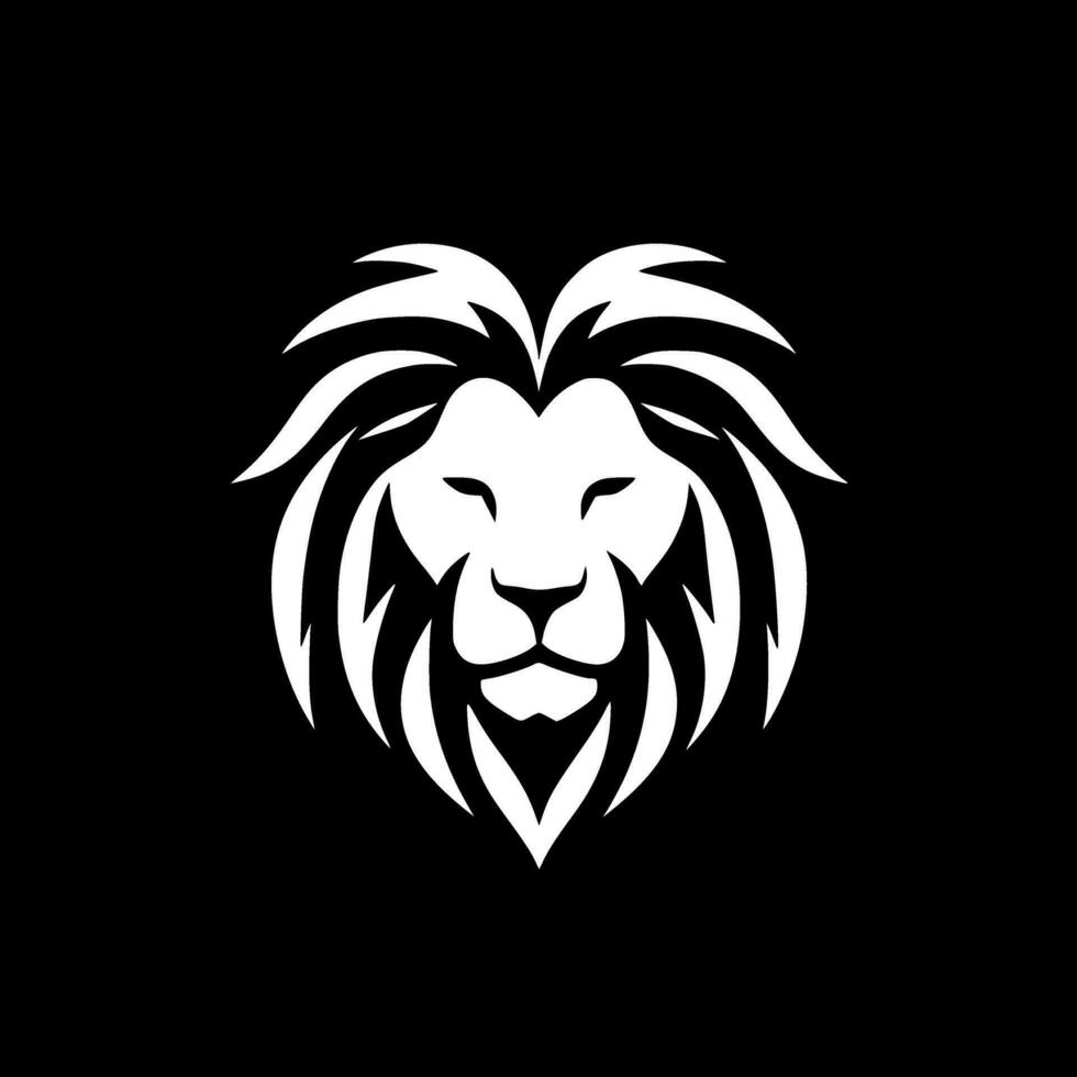 Lion, Black and White Vector illustration