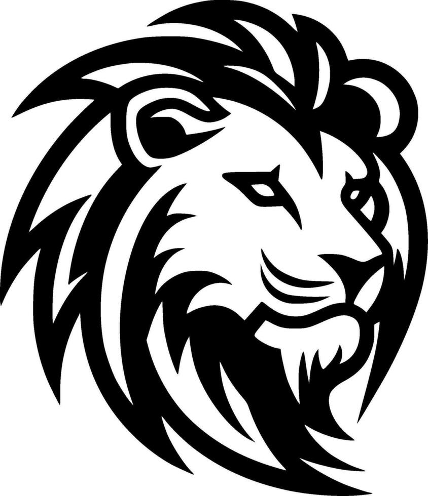 Lion - Black and White Isolated Icon - Vector illustration