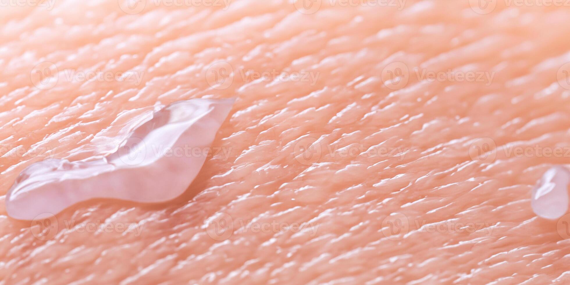 Splashing of Hyaluron gel. Liquid hyaluronic acid gel on macro. photo