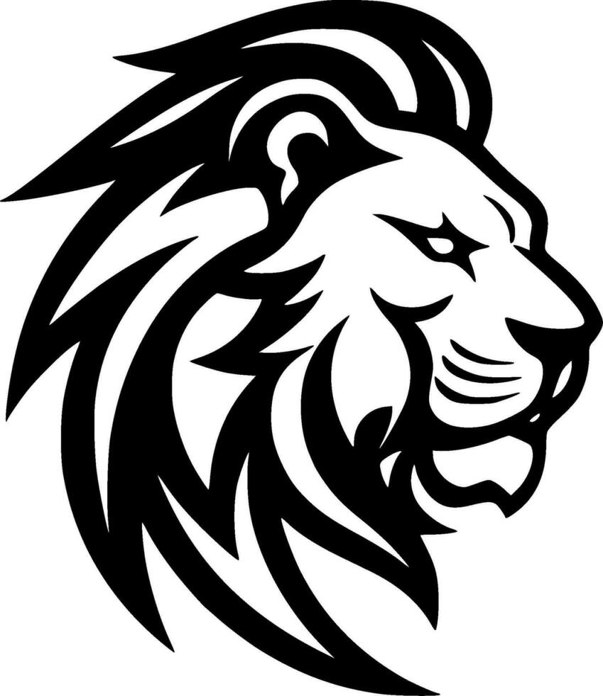 Lion - Black and White Isolated Icon - Vector illustration