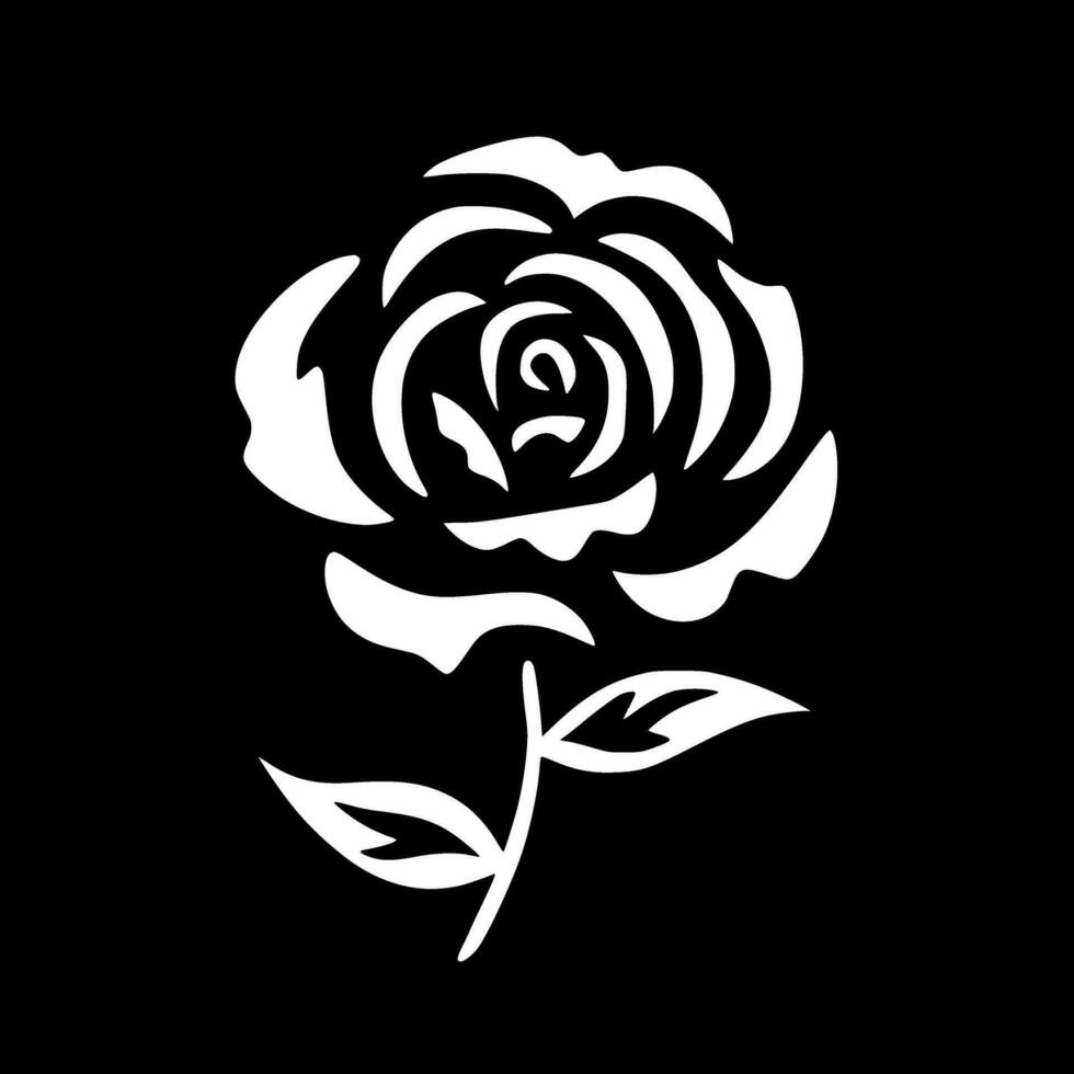 flor - negro y blanco aislado icono - vector ilustración