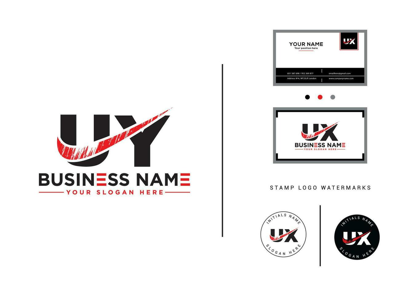 Uy, UY Brush Letter Logo Icon Vector With Business Card Design For You