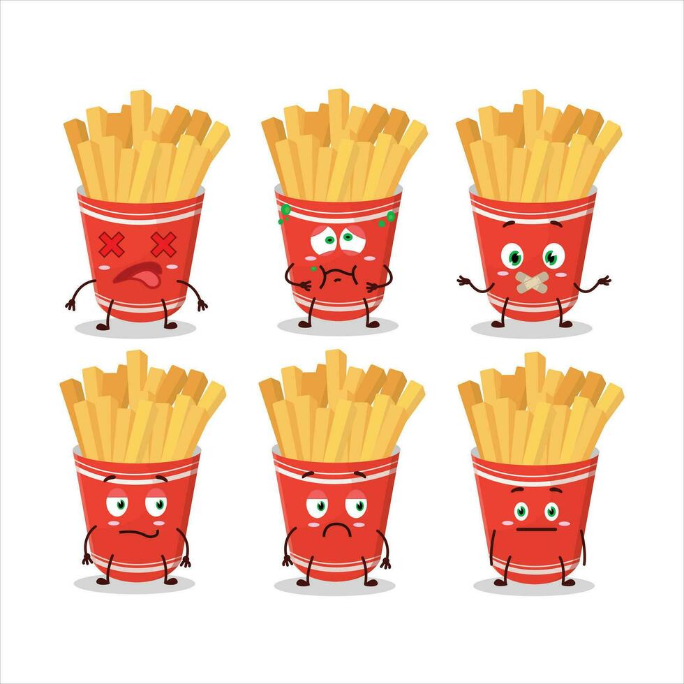Cup of french fries cartoon character with nope expression vector