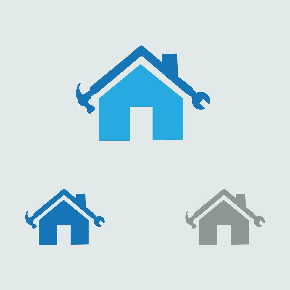 moderno casa reparar logo y símbolo ilustración diseño en gris antecedentes vector