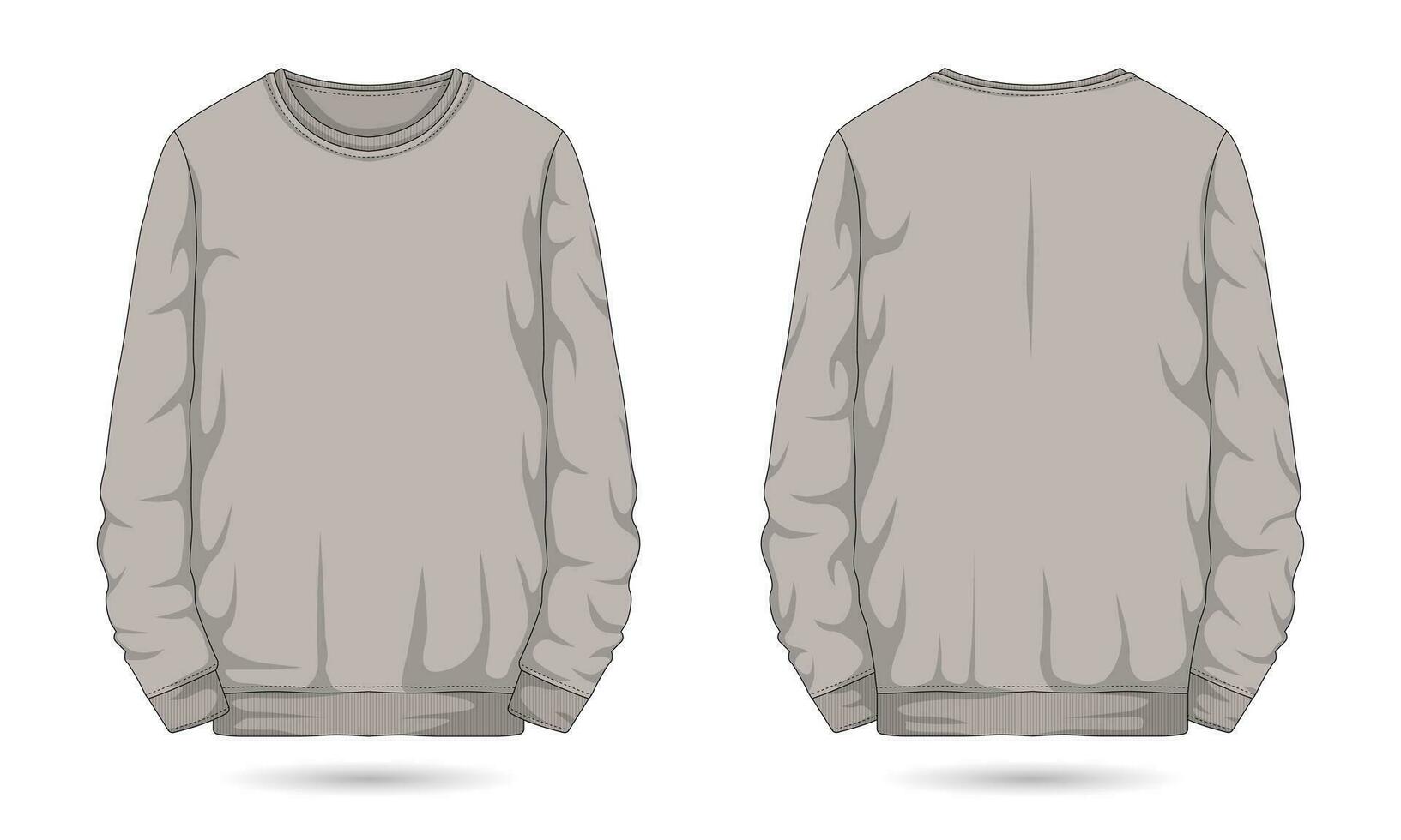Casual sweatshirt mockup front and back view vector