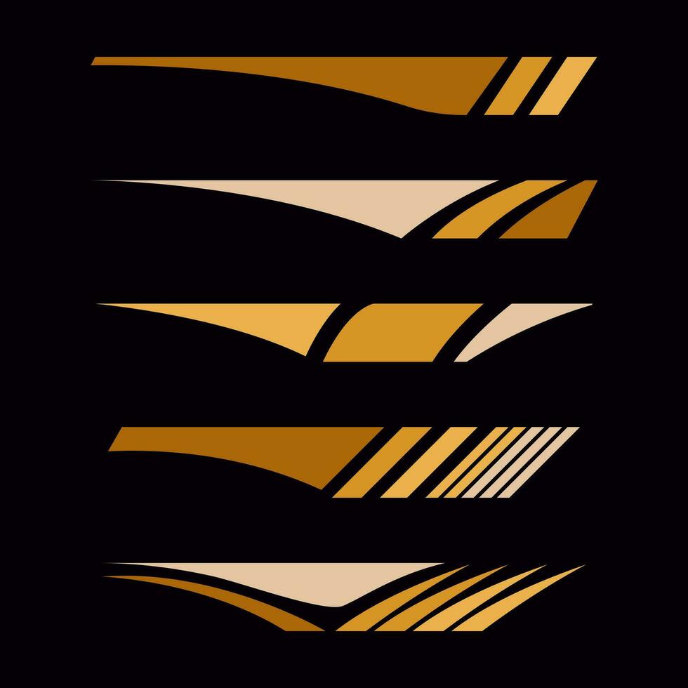 Collection of car wrap decal abstract racing stripe geometric shape vector