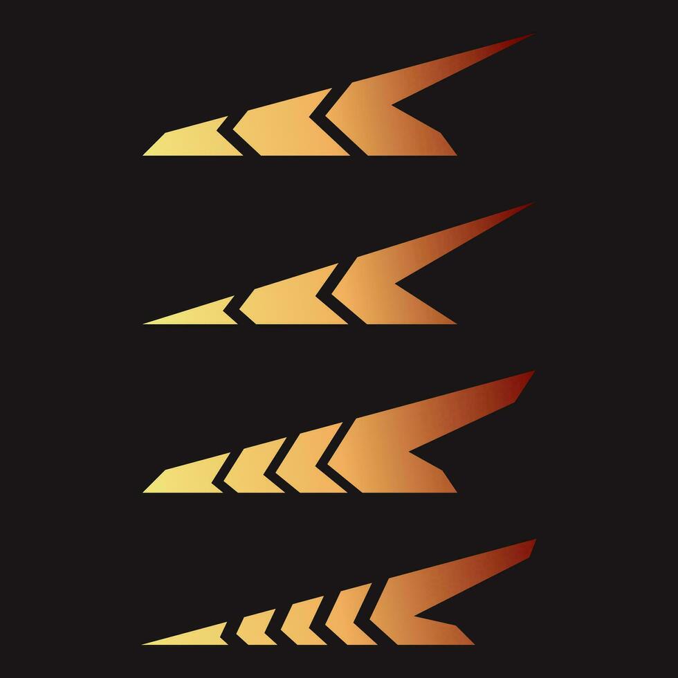 Collection of racing sticker car wrap geometric shape vector
