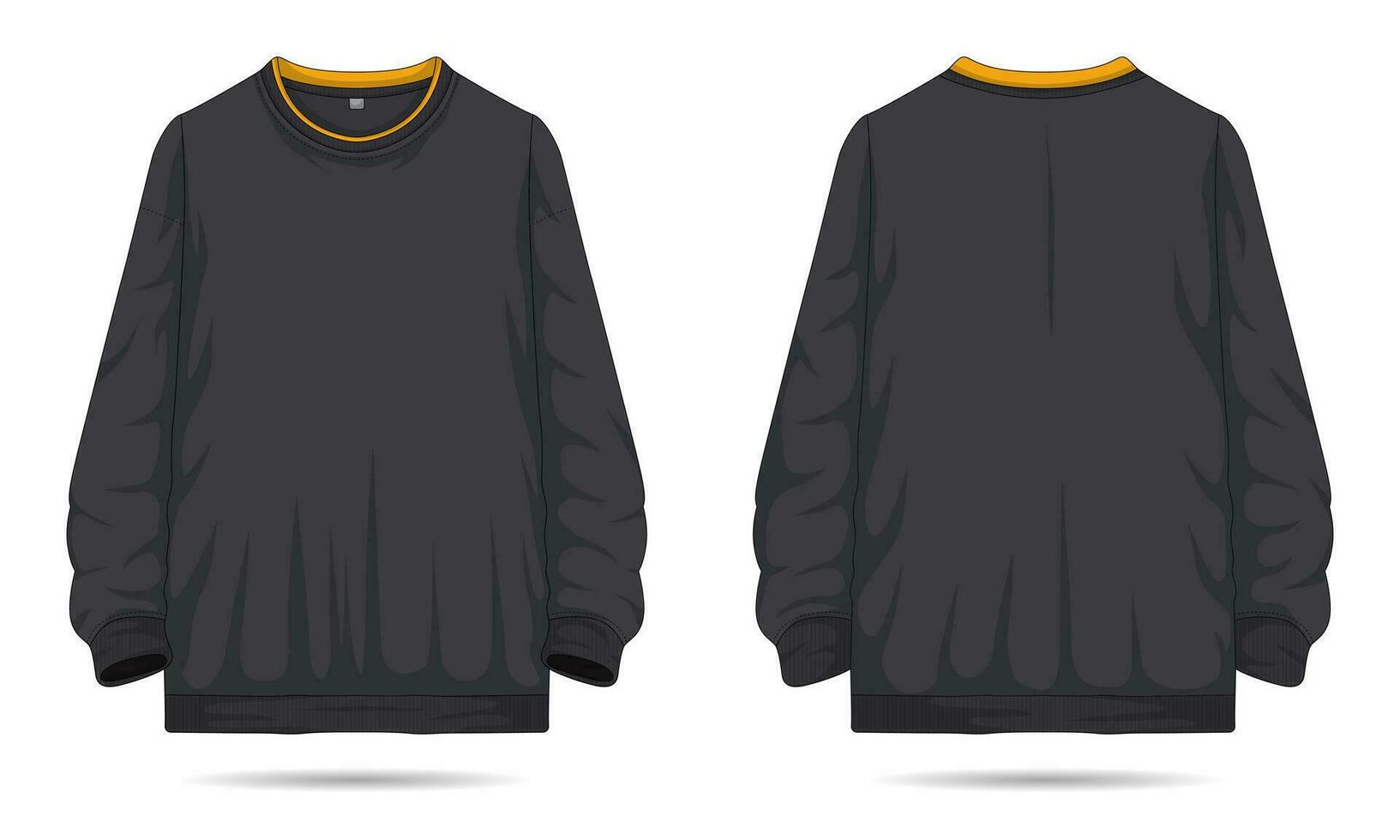 Casual sweatshirt template front and back view vector