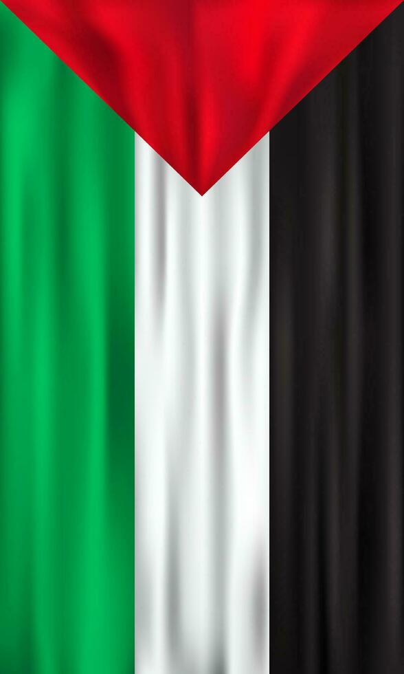 Realistic 3D Palestine flag wallpaper vector