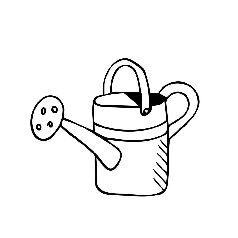 Watering can sketch icon for web, mobile and infographics. Hand drawn Watering can vector icon isolated on white background.