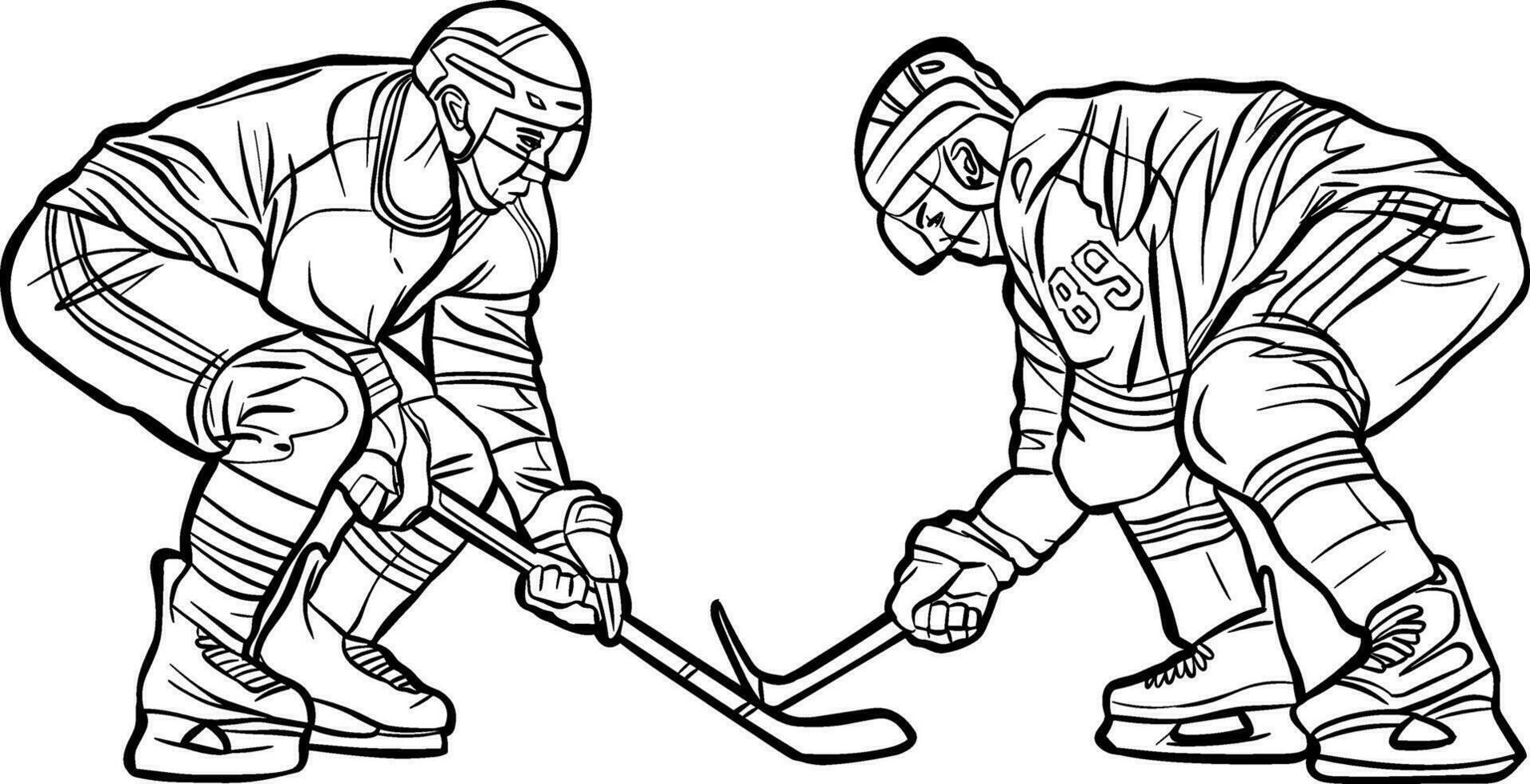 Ice hockey player action clipart vector