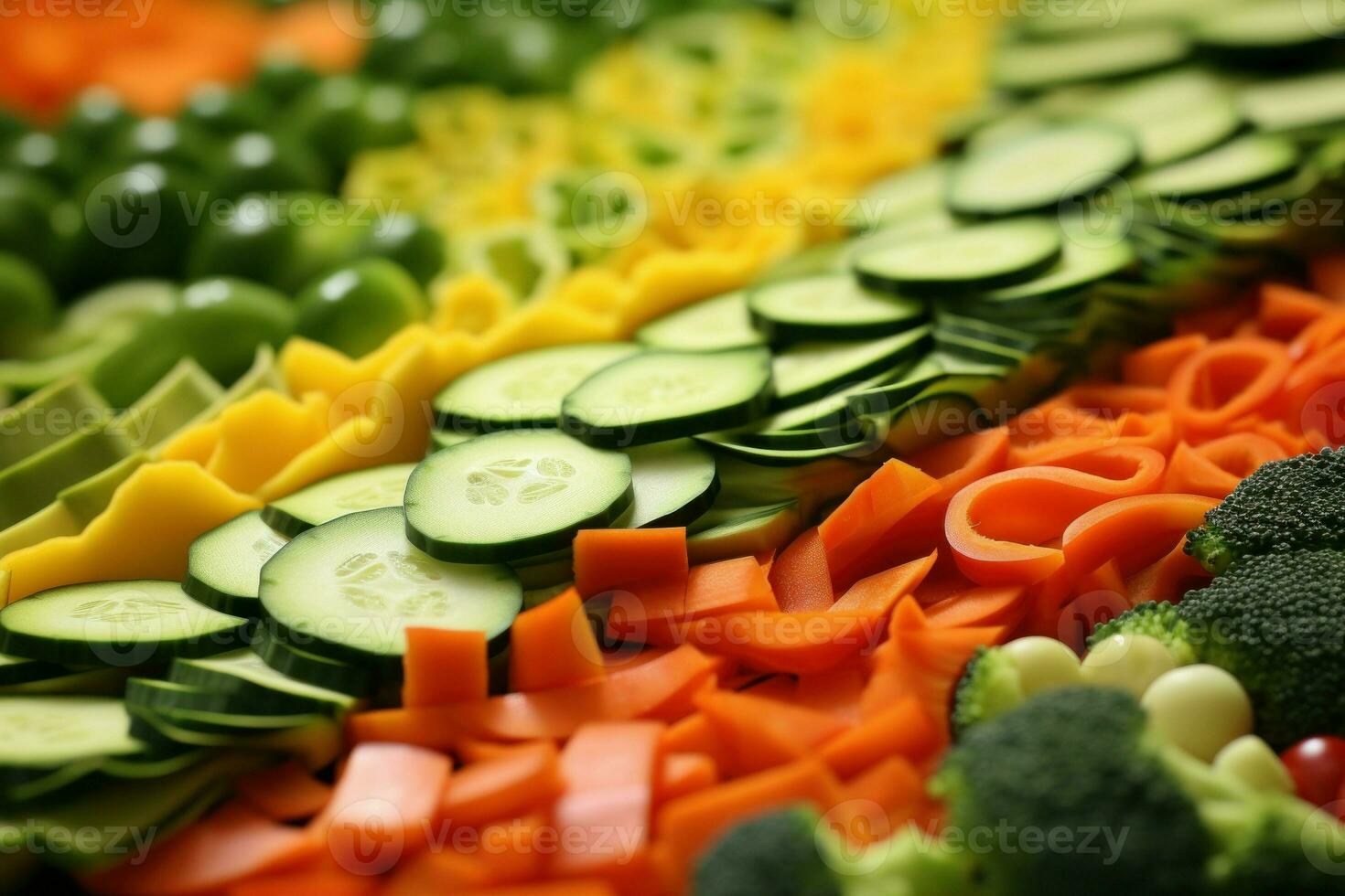 Diced Cut vegetables food. Generate Ai photo
