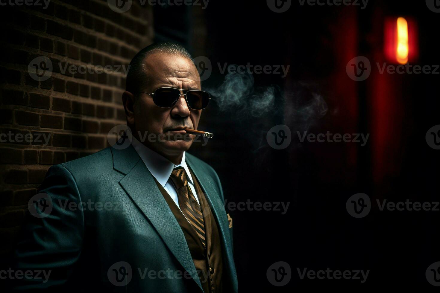Mob boss in tailored suit. Generate ai photo