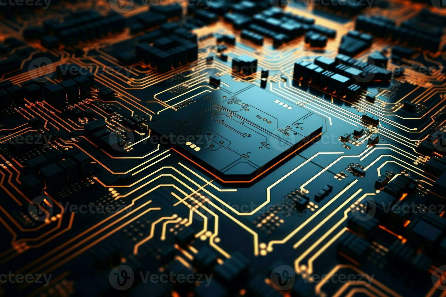 Unique glow-in-the-dark chip component Data overview. Generate Ai photo